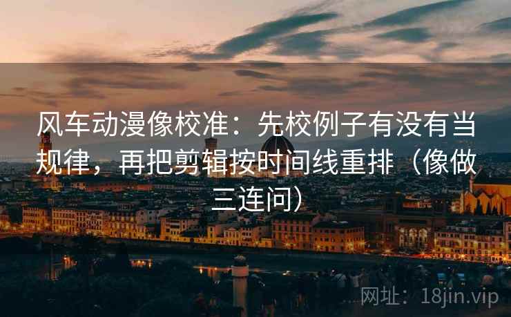 风车动漫像校准：先校例子有没有当规律，再把剪辑按时间线重排（像做三连问）